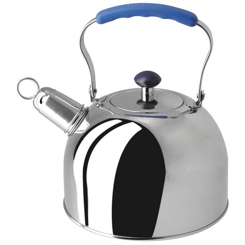 фото Regent inox чайник со свистком tea 93-2507 3 л, серебристый/синий