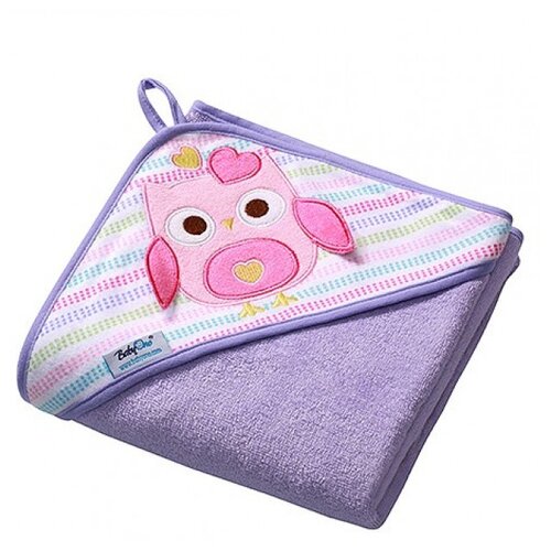фото Babyono полотенце soft с капюшоном банное 100х100 см фиолетовый