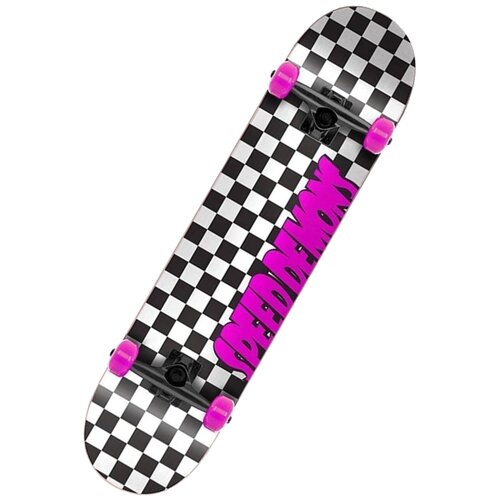 фото Скейтборд speed demons checkers black/white 7"