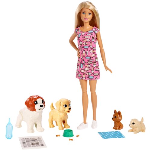 фото Набор с куклой barbie doggy daycare, fxh08
