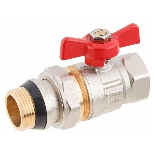 фото Кран шаровый 1/2" нар.-вн. бабочка (со сгоном) pn40 av engineering (с уплотнительным кольцом) (ave095012)