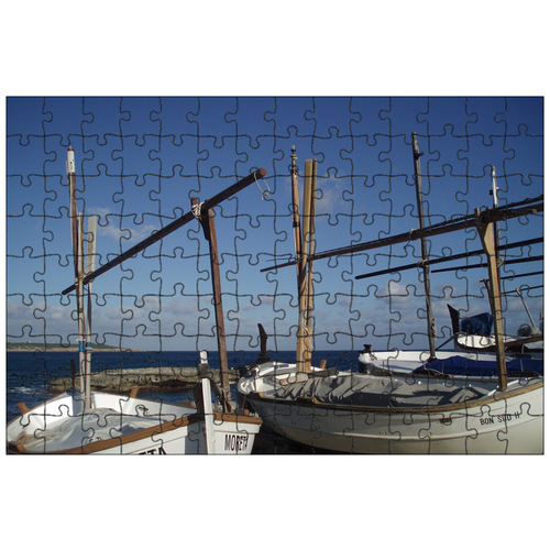 фото Магнитный пазл 27x18см."рыболовные суда, мачты, лодки" на холодильник lotsprints
