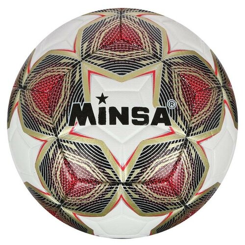 фото Мяч футбольный minsa, размер 5, pu, 430 г, 12 панелей, машинная сшивка
