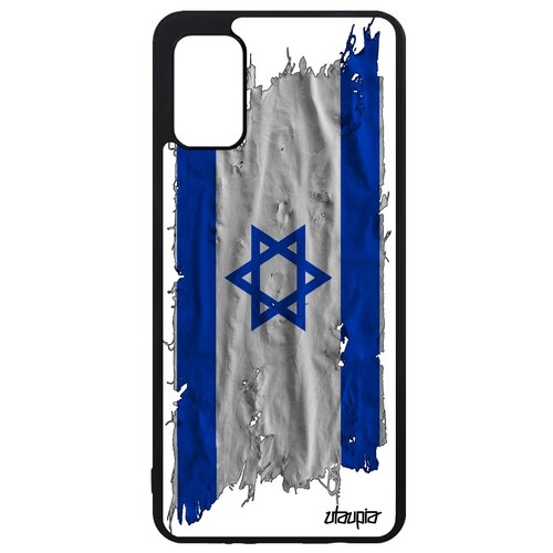 фото Чехол для galaxy a41, "флаг израиля на ткани" патриот страна utaupia