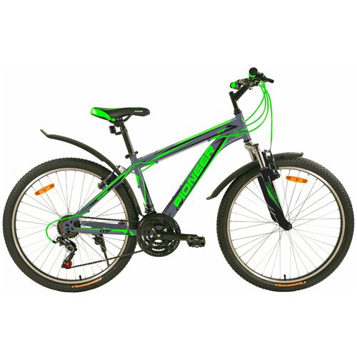фото Велосипед pioneer city 26"/16" 2020-2021 grey/black/green