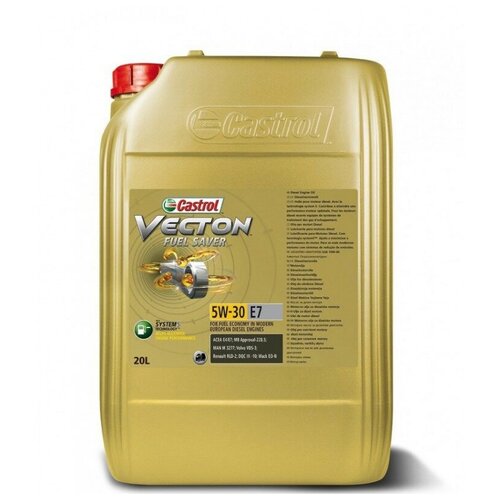 фото Синтетическое моторное масло castrol vecton fuel saver 5w-30 e7, 20 л