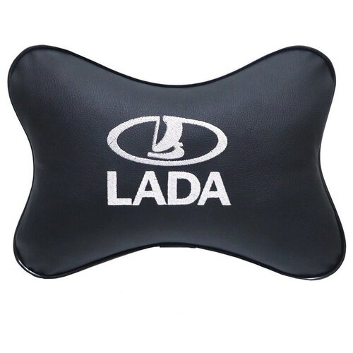 фото Автомобильная подушка на подголовник (подушка косточка из эко кожи) skyway (черная) lada - s08002004