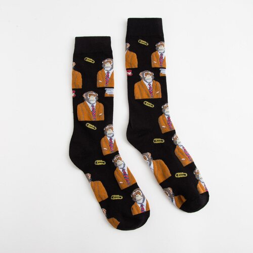 фото Носки minaku minaku: trend socks, размер 26-28 см (41-42), черный