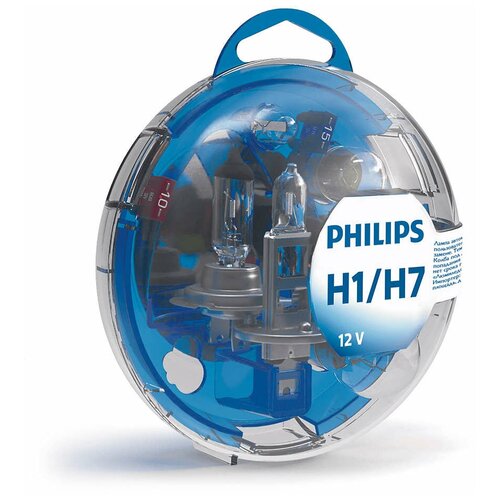 фото Набор галогенных ламп philips essential box h1 12v- 55w (p14,5s) + h7 12v- 55w (px26d)