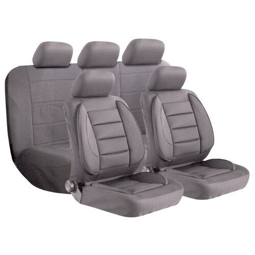 фото Чехлы универсальные на автомобильные сиденья, комплект "comfort", полиэстер, серые kraft