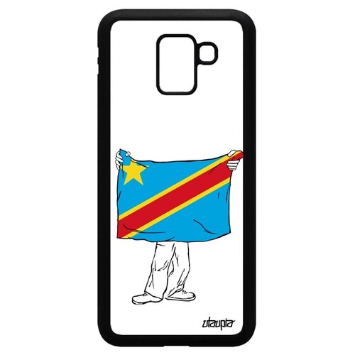 фото Чехол для смартфона galaxy j6 2018, "флаг конго киншаса с руками" туризм путешествие utaupia