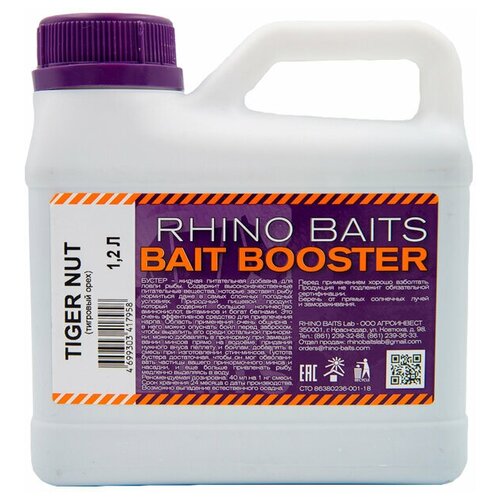 фото Bait booster liquid food (жидкое питание) tiger nut (тигровый орех), канистра 1,2 литра rhino baits