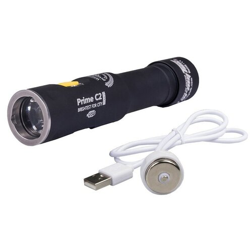 фото Ручной фонарь armytek prime c2 pro xhp35 magnet usb (белый свет) + 18650 li-ion черный