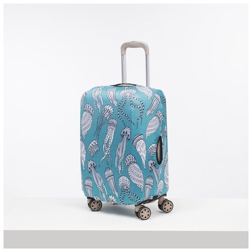 фото Чехол для чемодана мал 20" медузы, 32*23*48, бирюзовый 4613670 сима-ленд