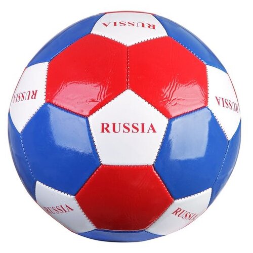 фото Мяч футбольный гратвест 250 г, №5, pvc, глянец, 1 слой, логотип "россия" (т38512)