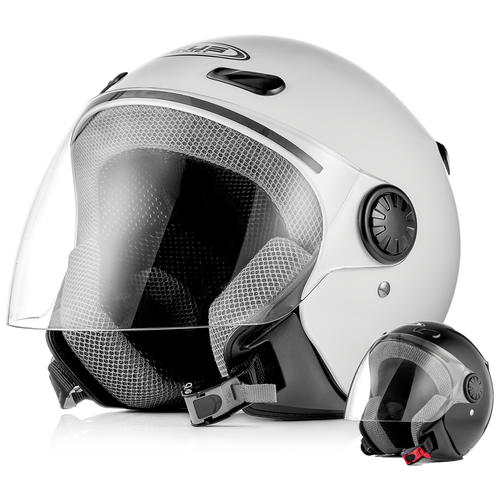 фото Шлем открытый zeus zs-210b, глянец, белый, размер m zeus helmet