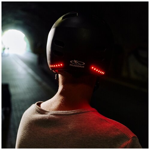 фото Шлем защитный hudora led (диодная подсветка) размер l (58-60 см) 84176