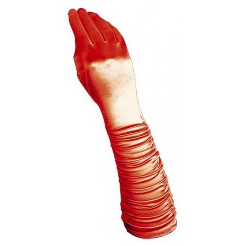 фото Красные сатиновые перчатки со сборкой widmann