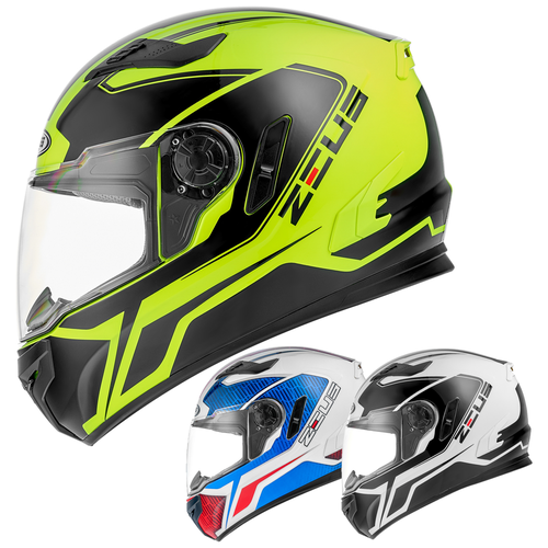 фото Шлем интеграл zeus zs-813a color, глянец, черный/белый, размер l zeus helmet