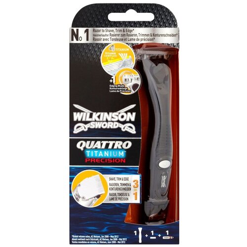 Фото - Бритвенный станок Wilkinson Sword Quattro Titanium Precision, сменные кассеты 1 шт. бритвенный станок kai p002 сменные кассеты 3 шт