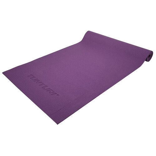 фото Коврик для йоги из пвх tunturi, 4 мм, с эластичным шнуром, фиолетовый