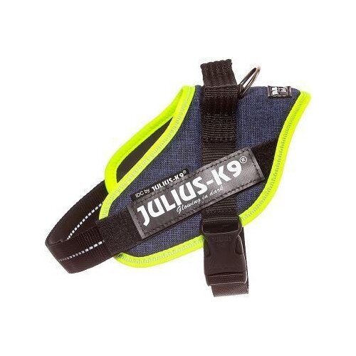 фото Julius-k9 шлейка для собак idc®-powerharness mini-mini (40-53см/ 4-7кг), джинса-зеленый неон