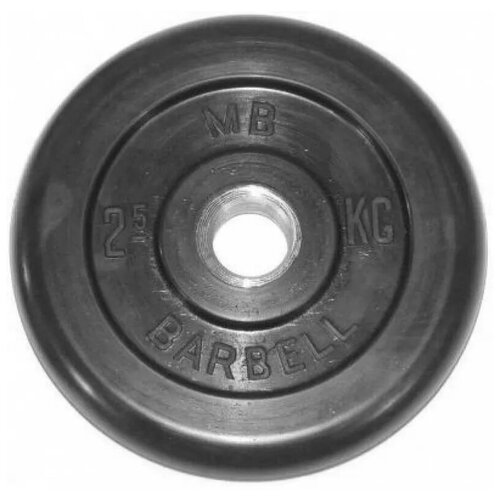 фото Диск barbell обрезиненный черный 2,5 кг 51 мм titan