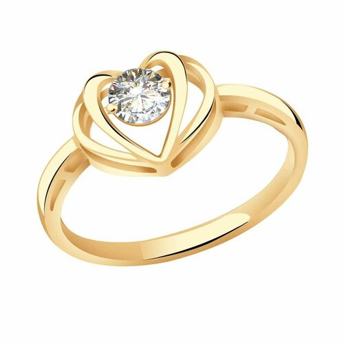 фото Кольцо diamant online, золото, 585 проба, бриллиант, размер 17.5