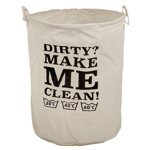 фото Корзина для белья в ванную с надписью "dirty? make me clean!", 40х50 см kilux
