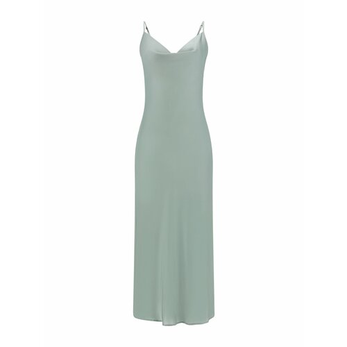 фото Платье-комбинация guess, атлас, в бельевом стиле, полуприлегающее, миди, размер 48/l, зеленый
