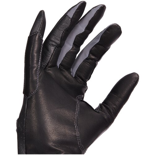 фото Женские перчатки для верховой езды 900 кожаные, размер: xl, цвет: черный/угольный серый/асфальтовый fouganza х декатлон decathlon