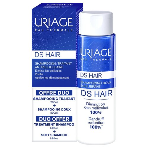 фото Uriage/набор ds hair шампунь против перхоти + мягкий балансирующий шампунь