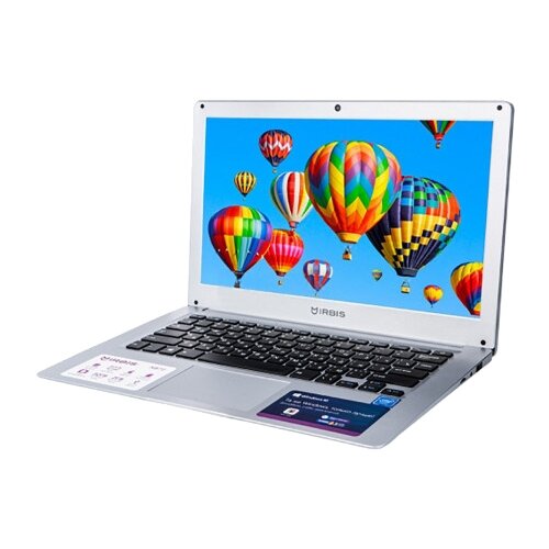 фото 13.3" ноутбук irbis nb72 (1920x1080, intel atom 1.333 ггц, ram 2 гб, emmc 32 гб, win10 home), nb72, серебристый
