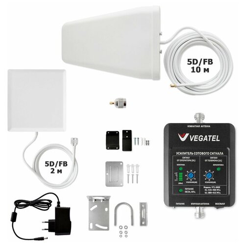 фото Усилитель сигнала сотовой связи 2g 3g - комплект vegatel vt1-900e-kit (дом, led)