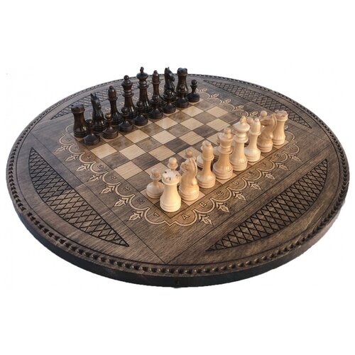 фото Mkhitaryan шахматы + нарды+ шашки круглые
