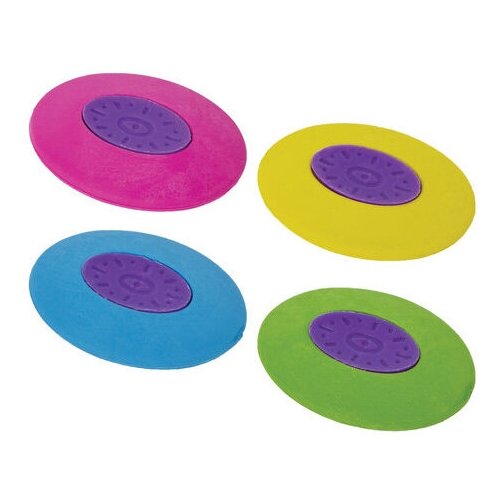 фото Ластик юнландия "воздушный шар", 50х33х8 мм, цвет ассорти, круглый, фиолетовый пластиковый держатель, 228726 - 13 шт.