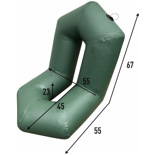 фото Надувное лодочное кресло пвх / мягкое сидение со спинкой для лодки зелёное fish raid