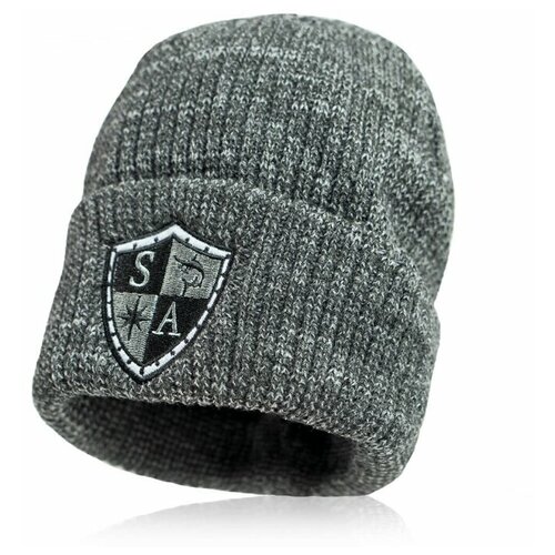 фото Шапка sa co.beanie synthetic wool blend mixed grey