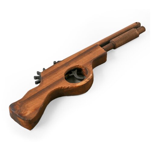фото Игрушка деревянная стреляет резинками «пистолет» 2,2×27×8 см сима-ленд