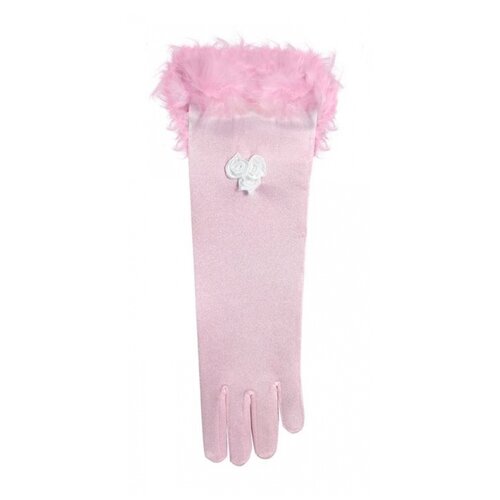 фото Розовые перчатки с перьями (детские) widmann