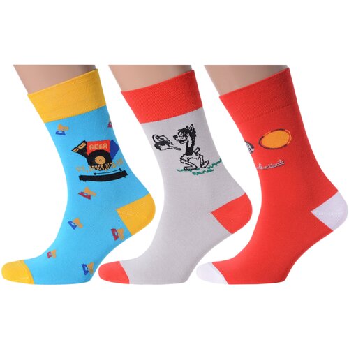 фото Носки moscowsocksclub, 3 пары, размер 25, мультиколор