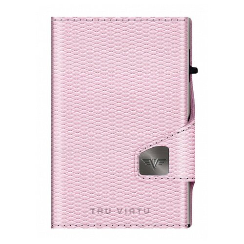 фото Кожаный кошелек tru virtu click&slide rhombus rose, розовый/серебристый