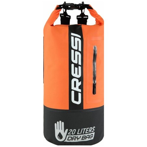 фото Гермомешок cressi с карманом на молнии premium back pack 20 литров черный/оранжевый
