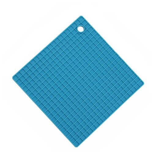 фото Силиконовая подставка под горячее, квадратная форма, цвет голубой, kitchen angel ka-stnd-05