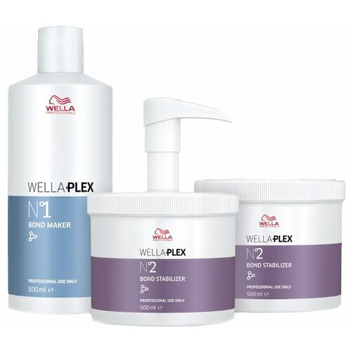 фото Набор для волос восстанавливающий wella professional plex (большой салонный набор) 3 шт по 500 мл