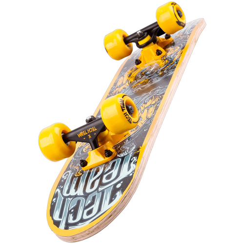 фото Детский скейтборд techteam profi (2020) дизайн 3, 24x6, желтый