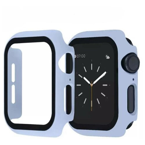 фото Чехол для apple watch 42mm со стеклом, голубой pro-i-shop