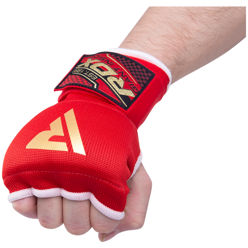 фото Внутренние гелевые перчатки с ремнями на запястьях, красные rdx