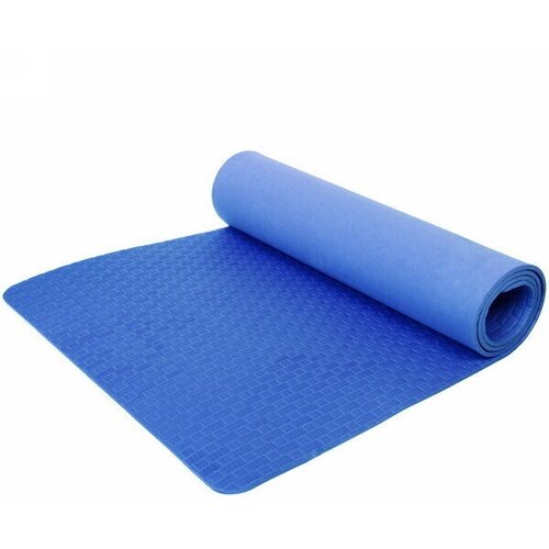 фото Коврик для йоги и фитнеса нескользящий 7 мм 61х183 см "легкость", синий нет бренда
