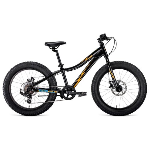 фото Велосипед forward bizon micro 20 (20" 7 ск. рост 11") 2020-2021, черный/желтый, rbkw1q307002